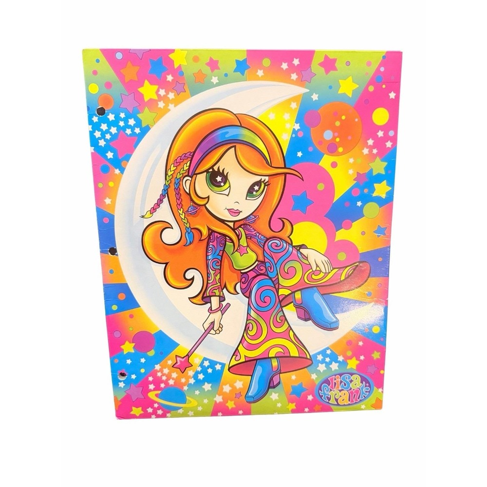 Vintage Lisa Frank Moon Girl Folder Notebook Retro 90s Y2K Colorful